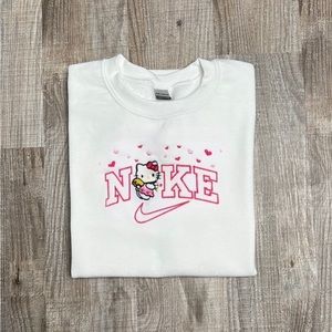 Hello Kitty Cupid Nike Embroidered Sweatshirt Crewneck Hearts